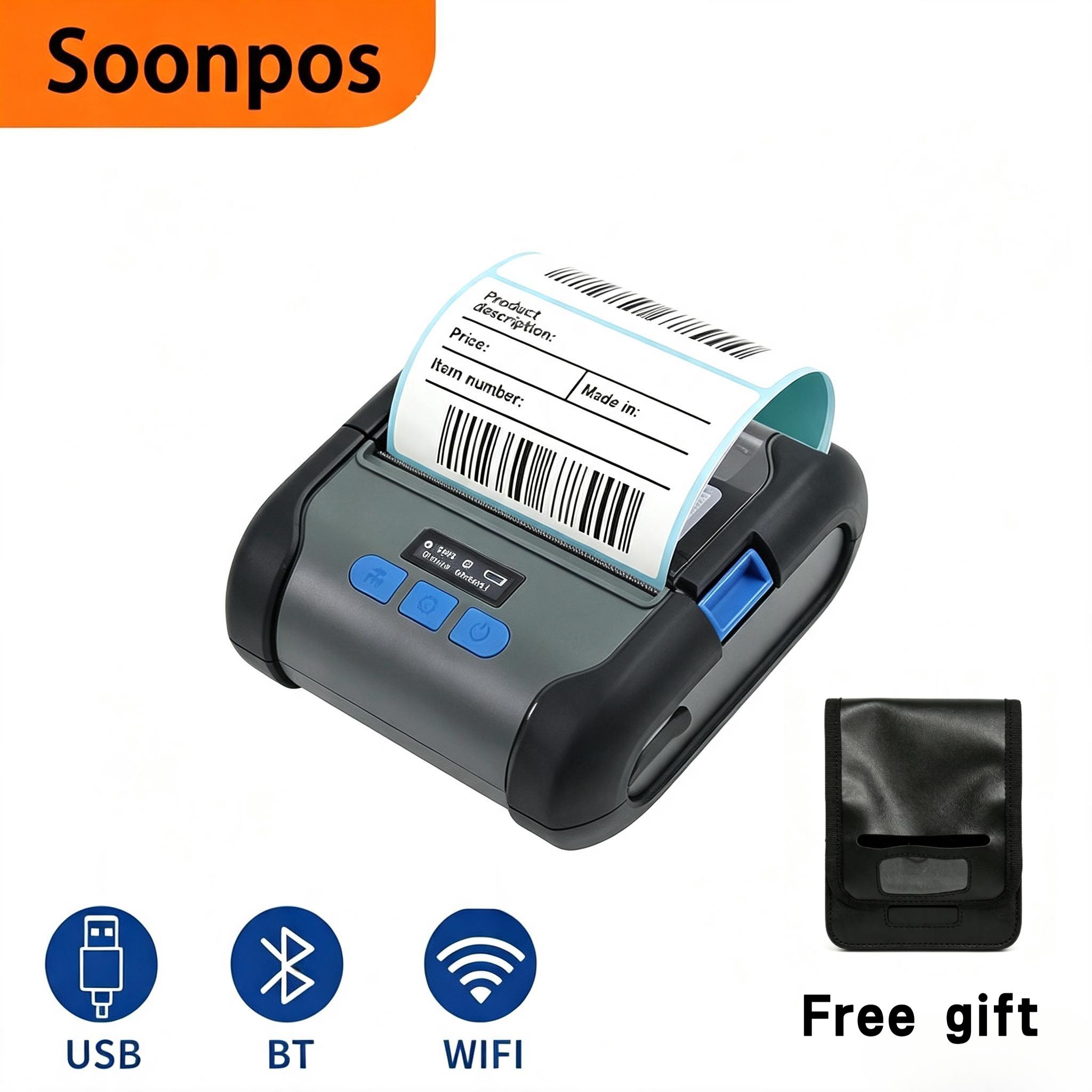 Commercial Printing Labels - Soonpos 80mm Portable Thermal Printer 2‑in‑1