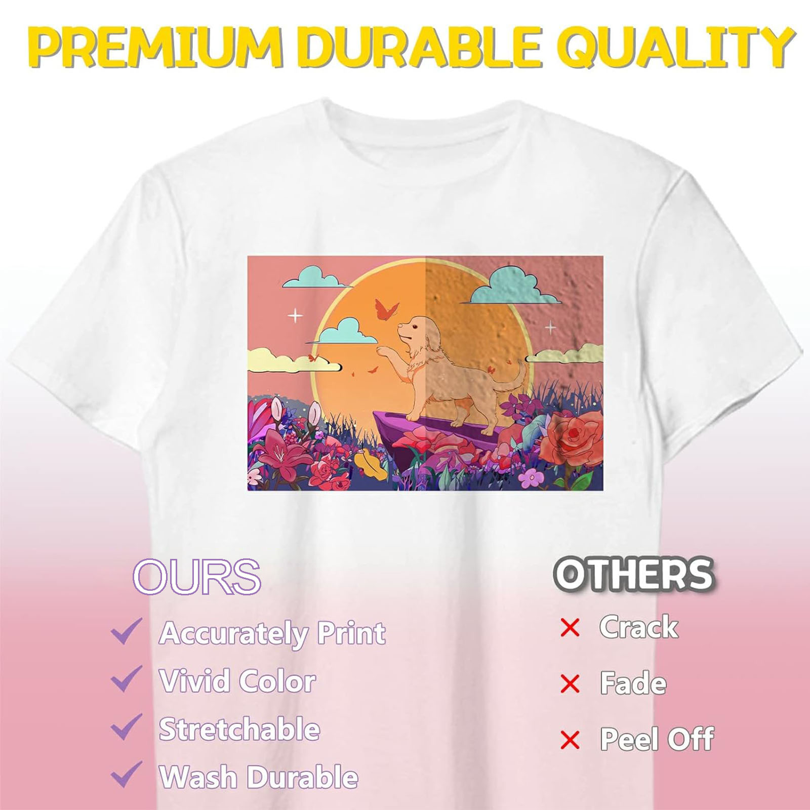 5 Sheets A4 Heat Transfer Pape - Printable Heat Transfer Vinyl recension och pris