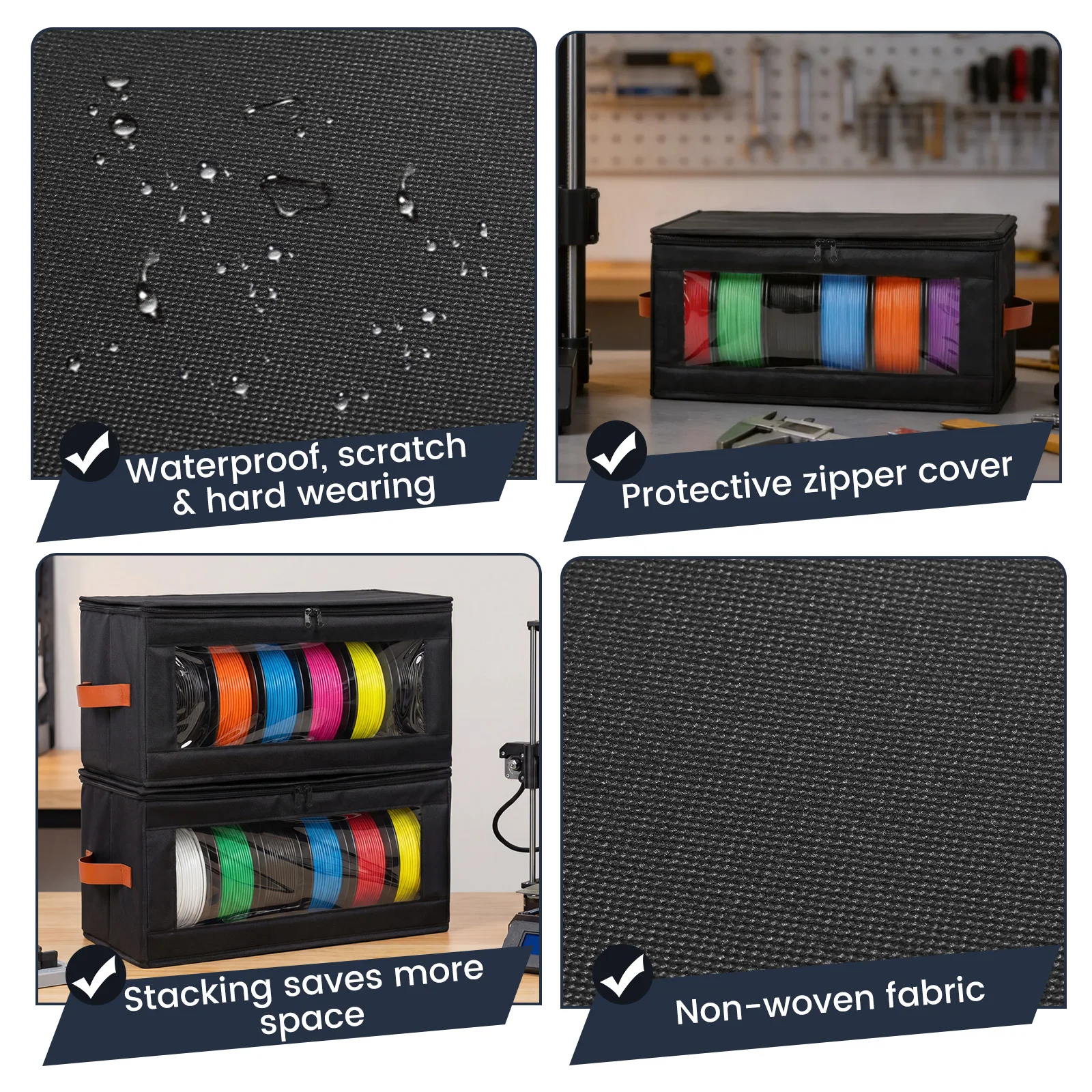 4Pcs Filament Storage Box Larg - Commercial Fabric Printing Machine recension och pris