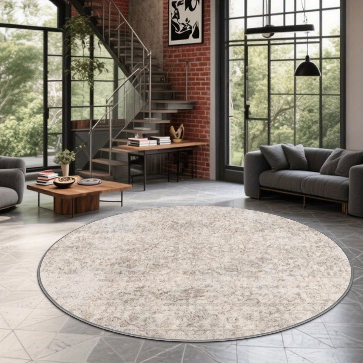 Abstract mottled round floor r - Hall Commercial Printing recension och pris