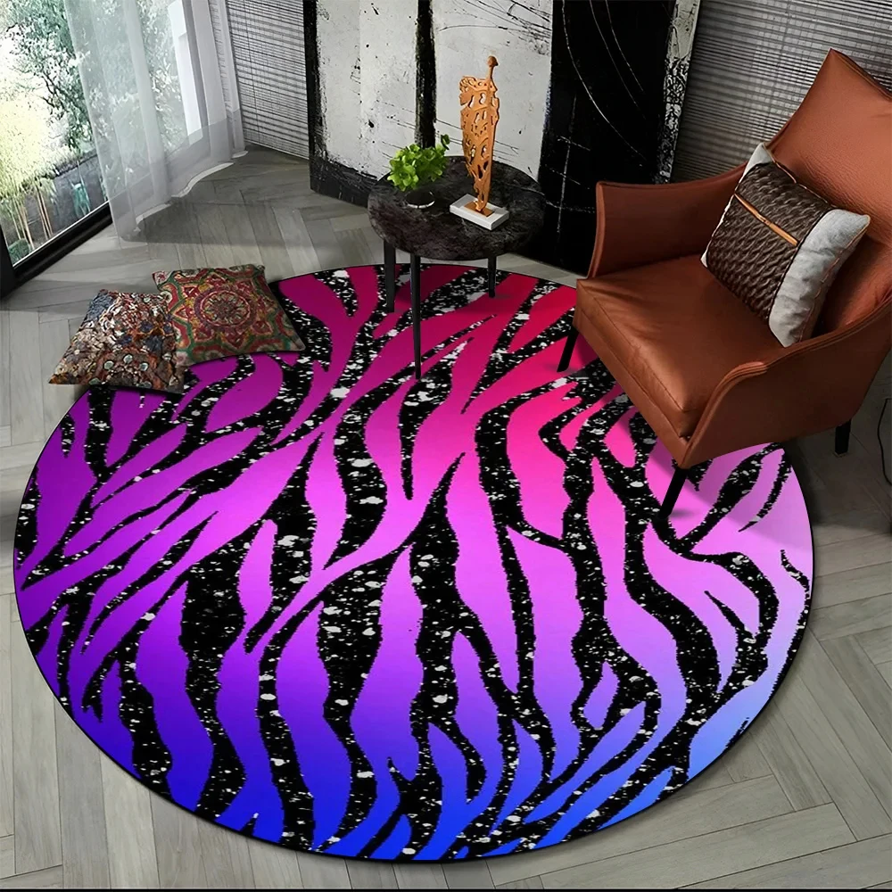 Pink Zebra Stripe Print Round  - Commercial Printing Services recension och pris
