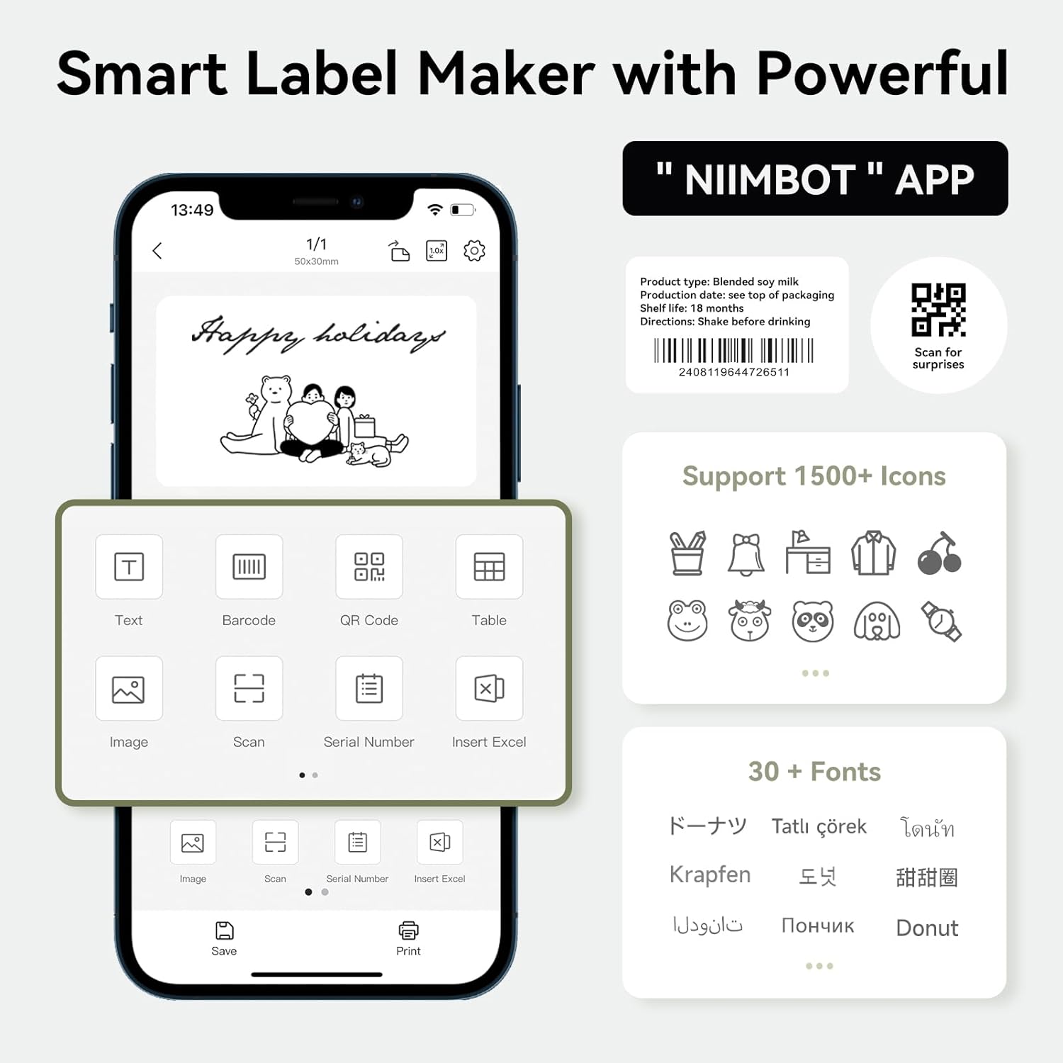 Niimbot B1 Printer Thermal Blu - Commercial Printing Labels recension och pris