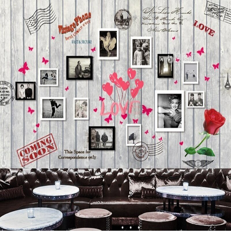 European and American wood gra - Commercial Wallpaper Printing recension och pris